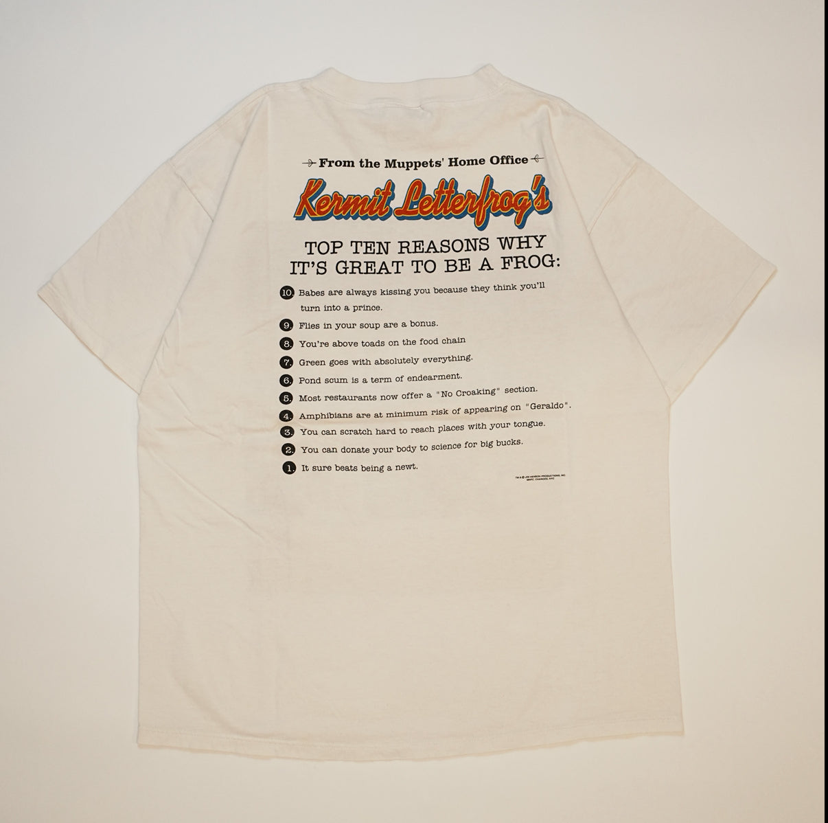 KERMIT TOO LATE PARODY TULTEX WHITE XL (k_0611)