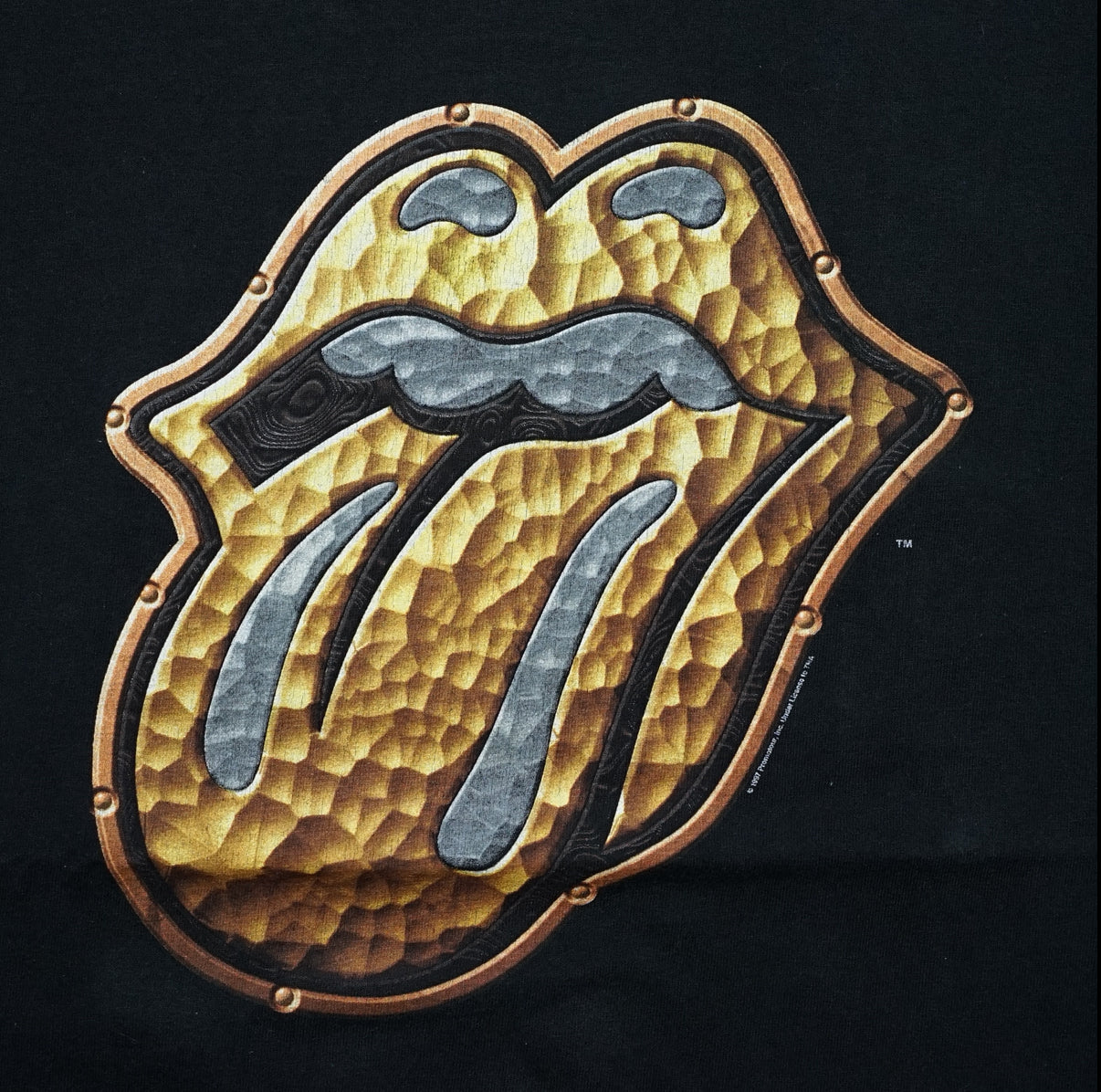 ROLLING STONES GOLD LIP & TONGUE BRIDGES TO BABYLON WORLD TOUR 1997 anvil XL (b_1023)