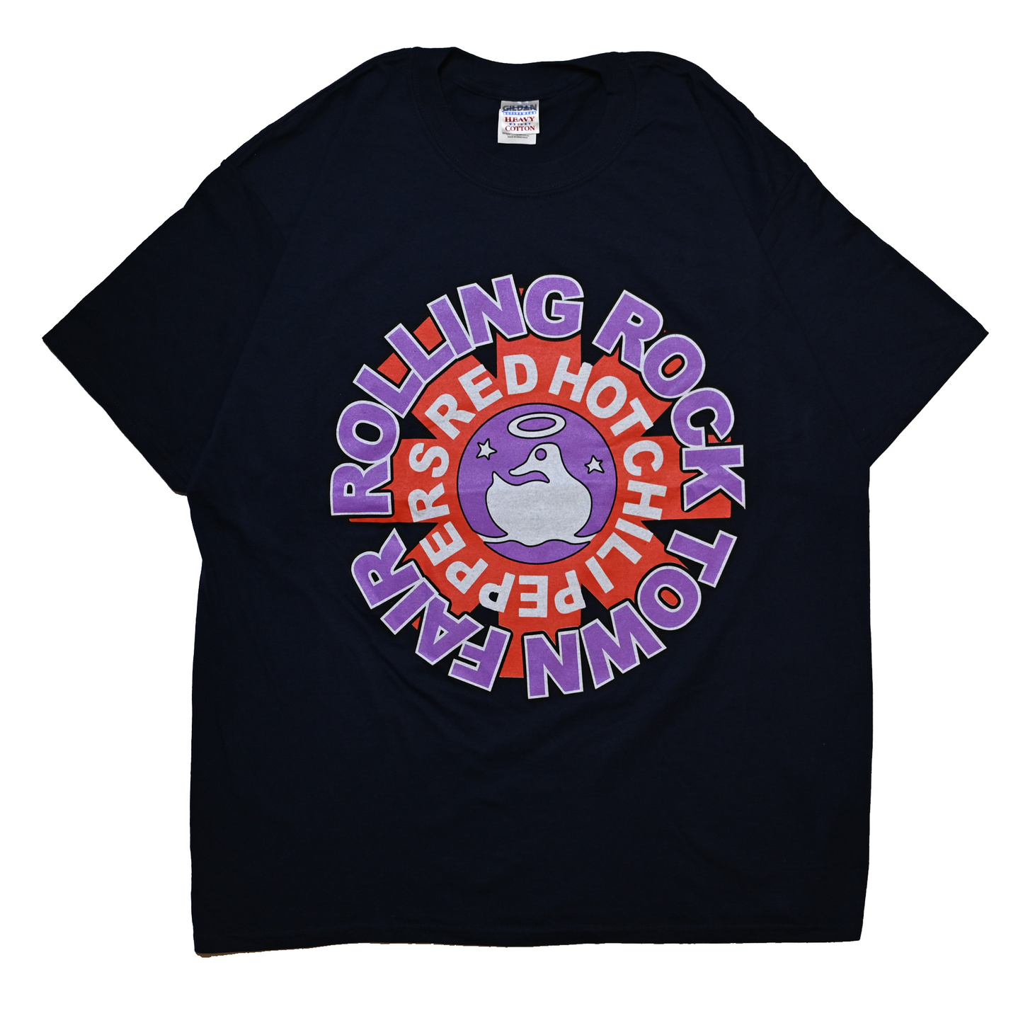 RED HOT CHILI PEPPERS ROLLING ROCK TOWN FAIR NAVY GILDAN XL (k_1123)
