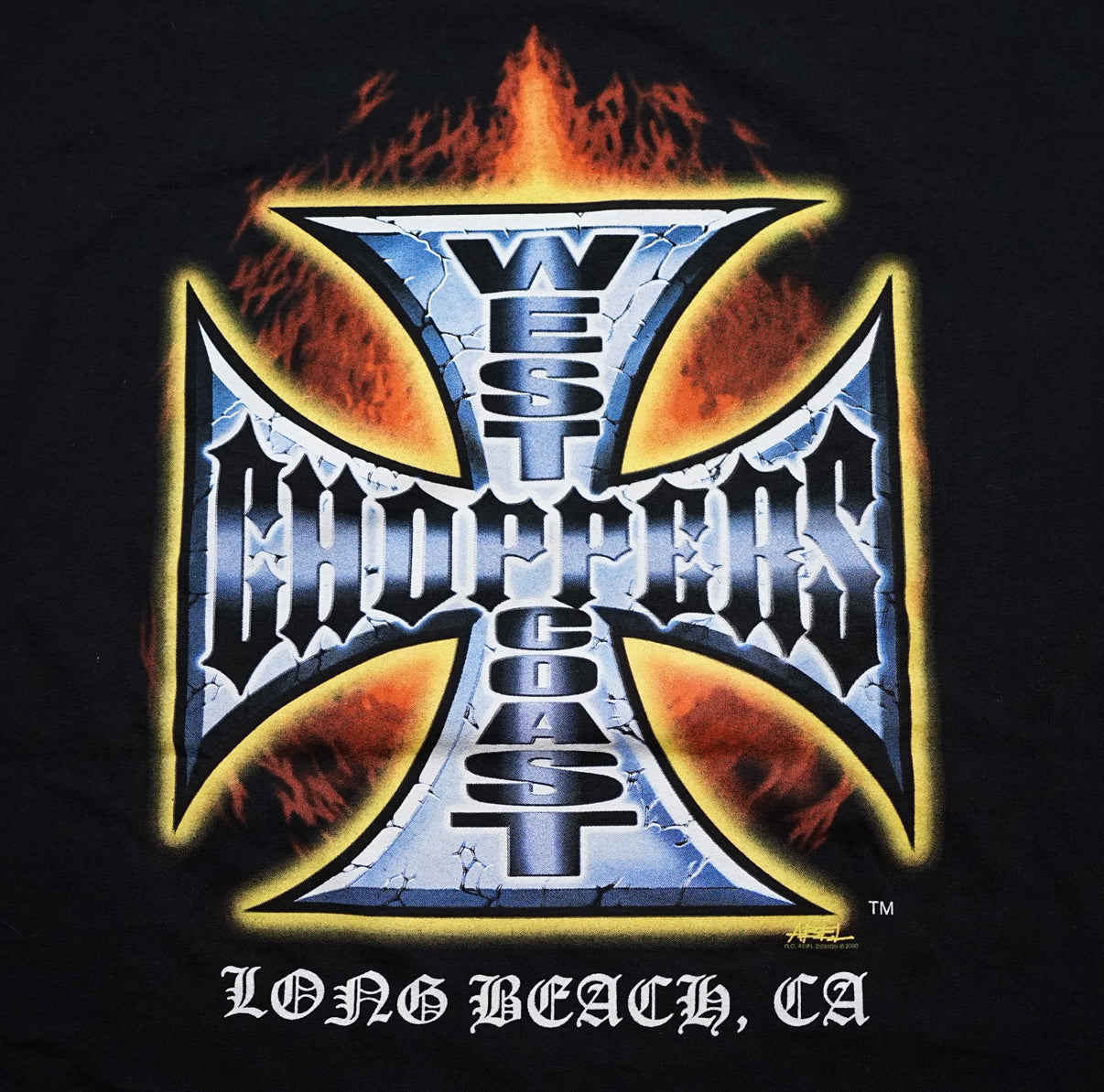 WEST COAST CHOPPERS SKULL FIRE FLAME SPECTRUM CFL LS XXL (b_1210)