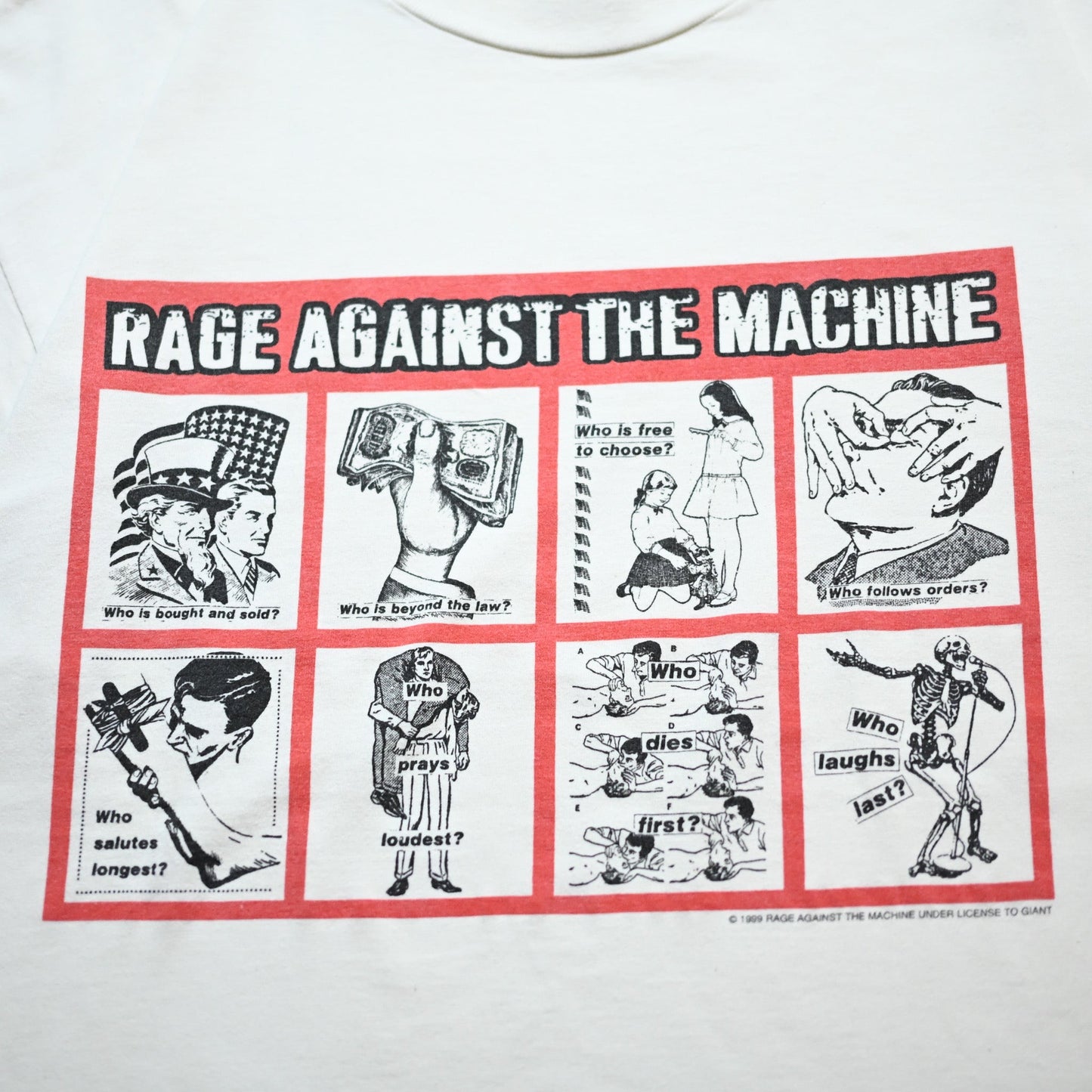 RAGE AGAINST THE MACHINE BURBARA KRUGER WHITE GIANT L-XL (p_1102)
