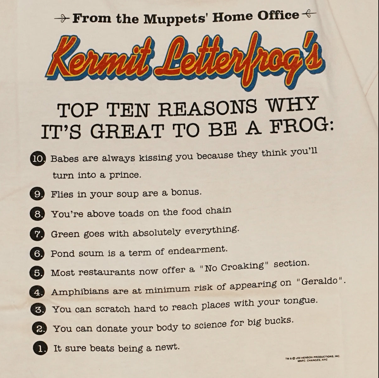 KERMIT TOO LATE PARODY TULTEX WHITE XL (k_0611)