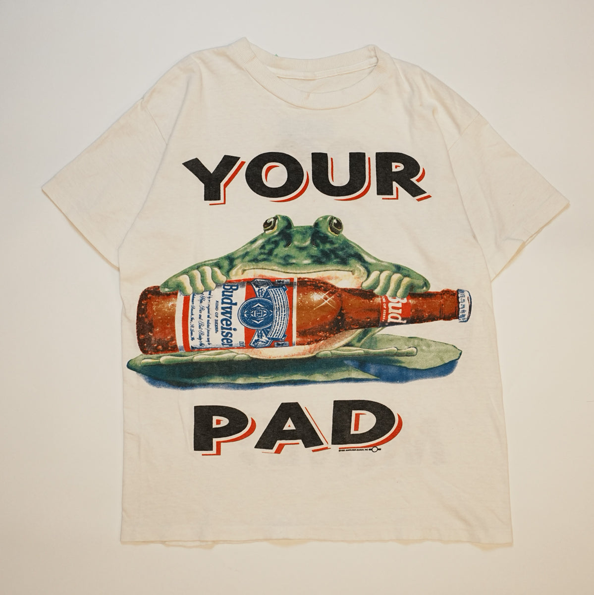 Budweiser 1995 FROG LINK PRINT YOUR PAD OR MINE ? WHITE (k_0606)