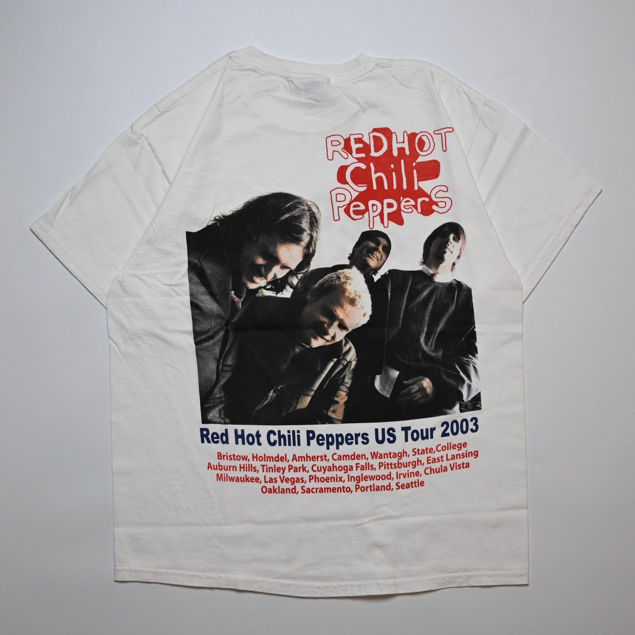 RED HOT CHILI PEPPERS WHITE 2003 US Tour Double Sided FOTL LARGE (k_1005)