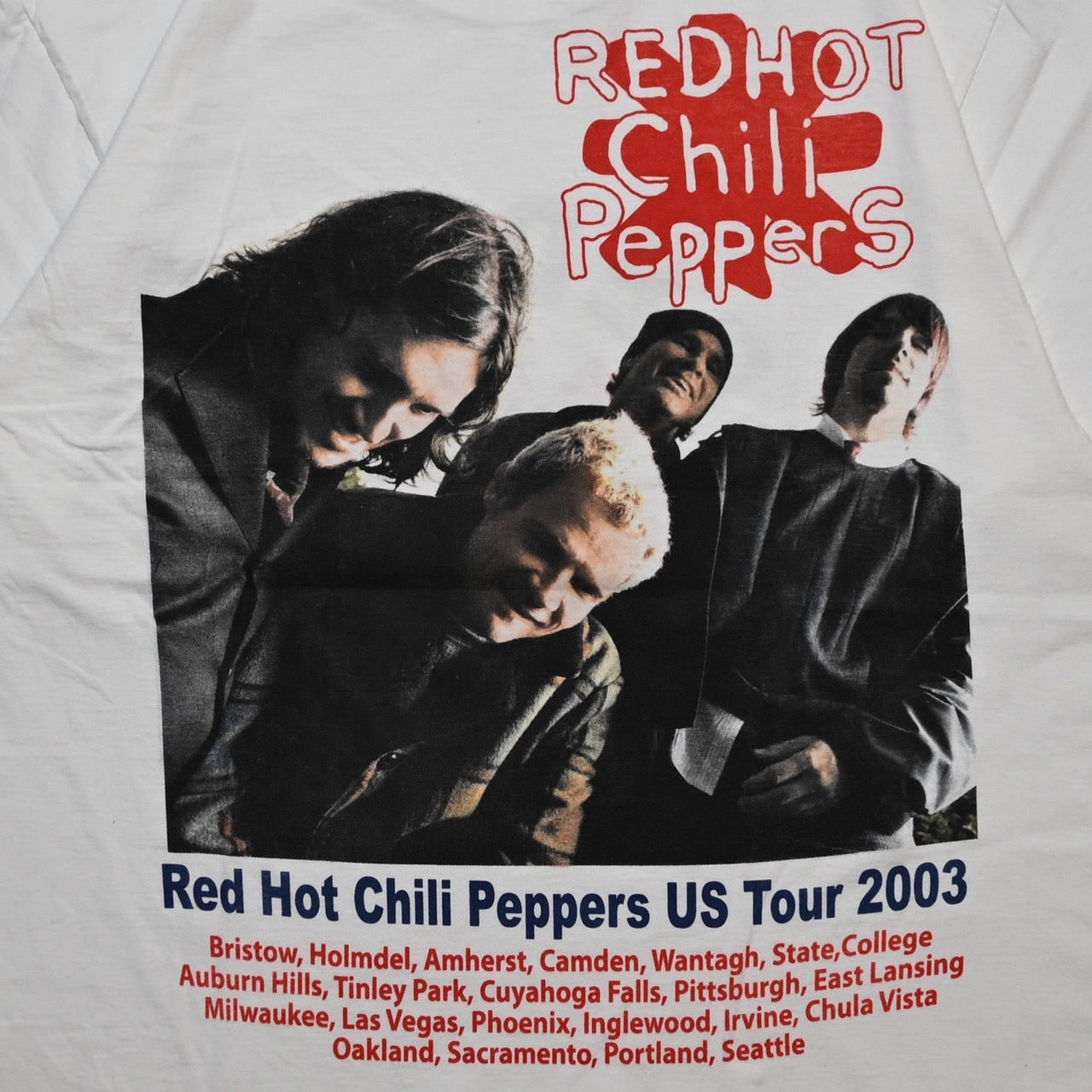 RED HOT CHILI PEPPERS WHITE 2003 US Tour Double Sided FOTL LARGE (k_1005)