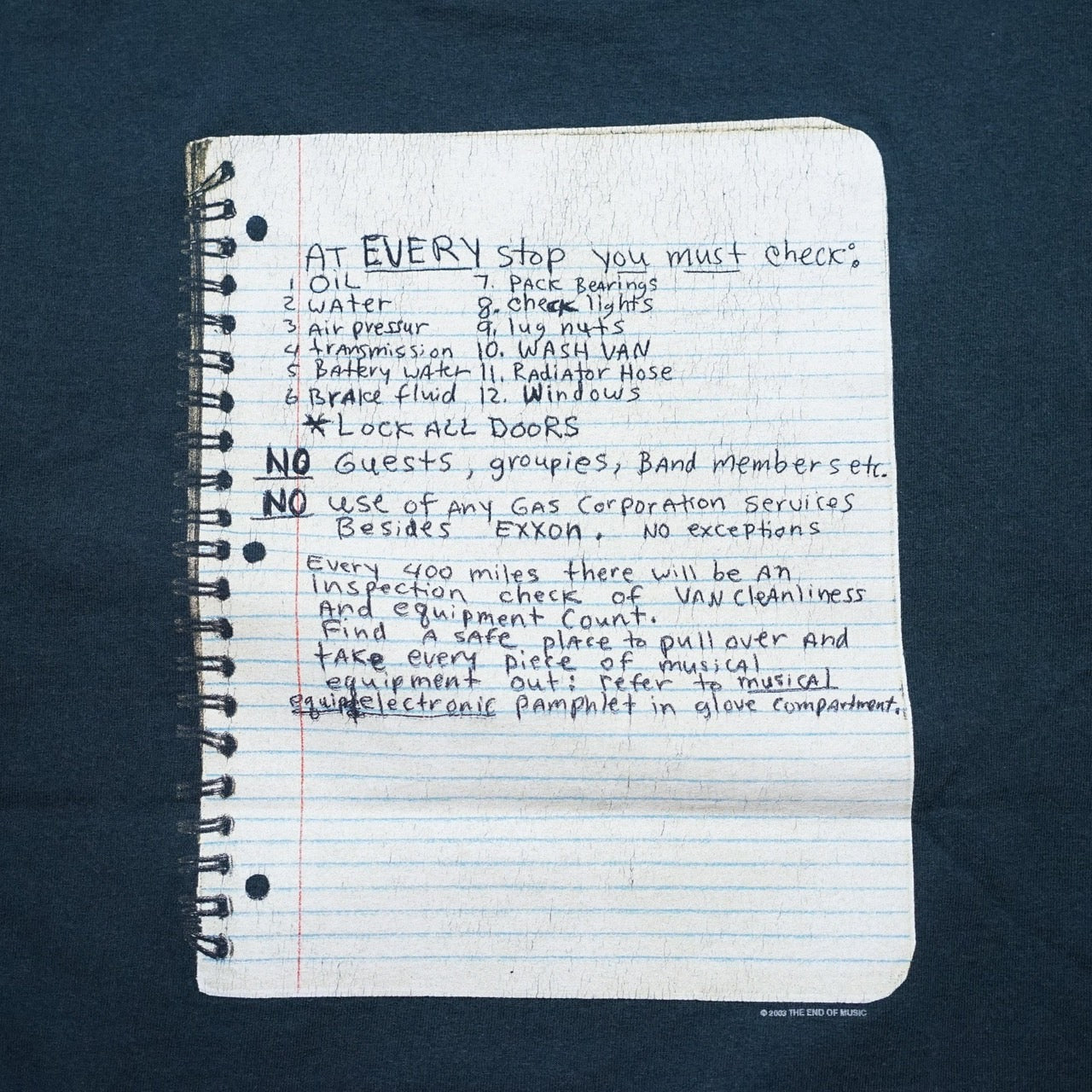 NIRVANA NOTE DOUBLE SIDE THE END OF MUSIC ANVIL LARGE (k_0603)