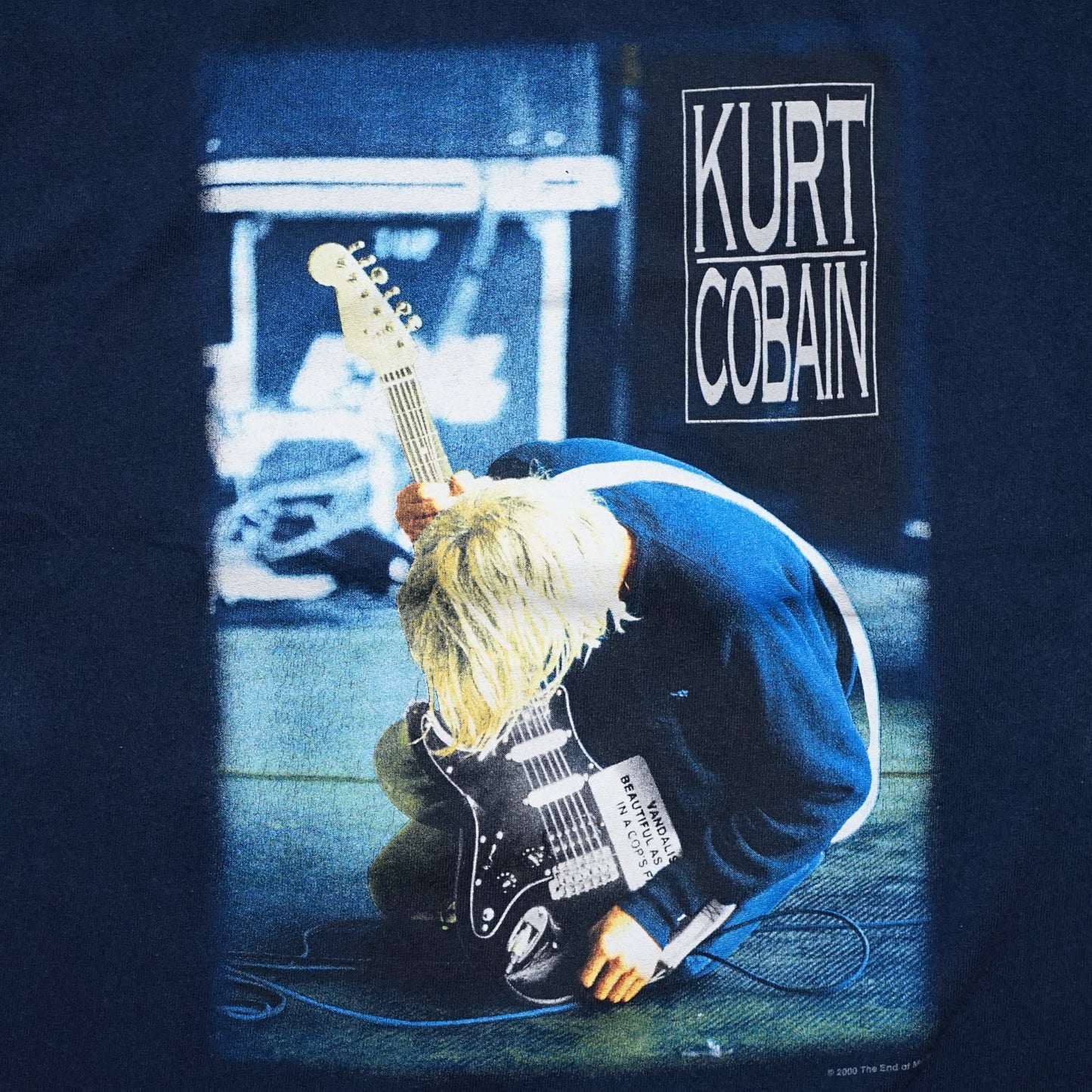 NIRVANA KURT COBAIN 2000 NAVY ALL SPORT LARGE (g_1206)