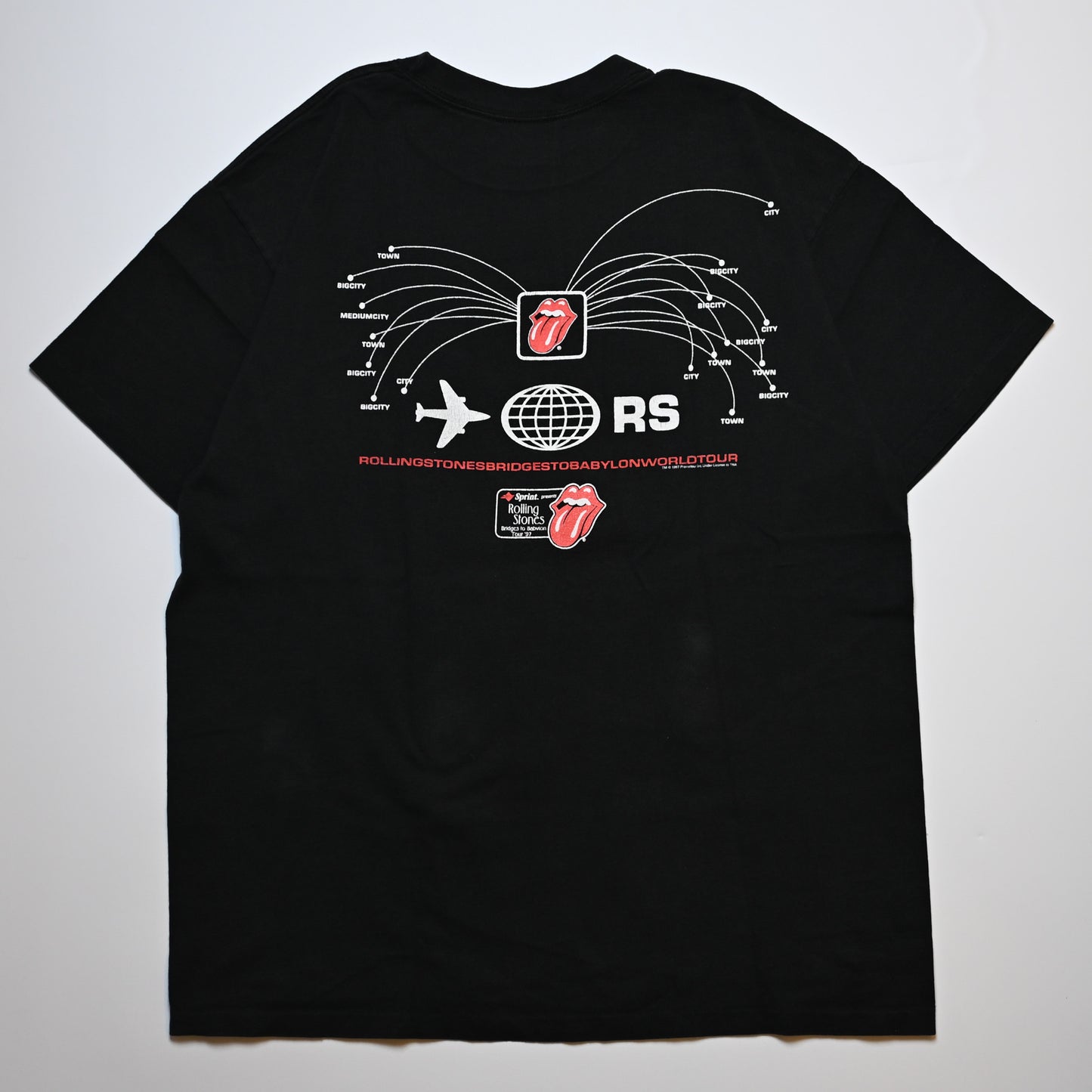ROLLING STONES LIP & TONGUE BACK AIR PLANE BRIDGE TO BABYLON WORLD TOUR ANVIL XL (oc_1203)