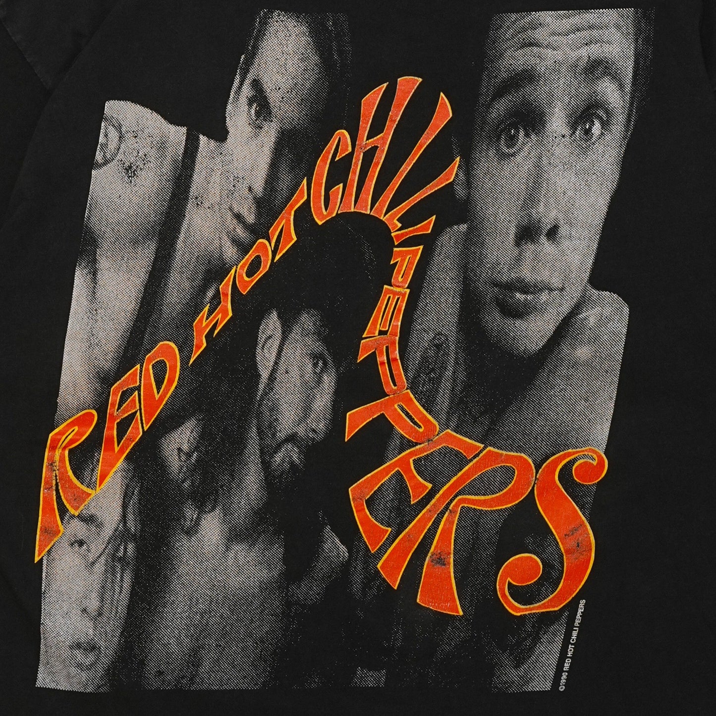 RED HOT CHILI PEPPERS 1990 MEMBER PORTRAIT CURVING LOGO EURO XL (n_50902)
