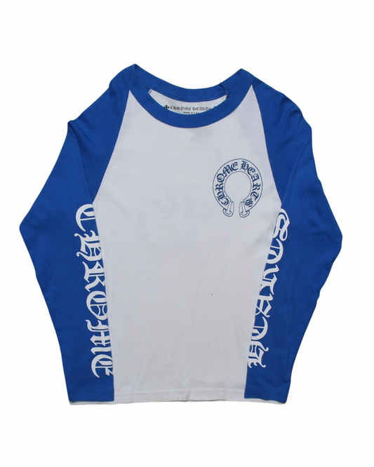 Chrome Hearts Logo Print Horseshoe Raglan Long Sleeve Tee M