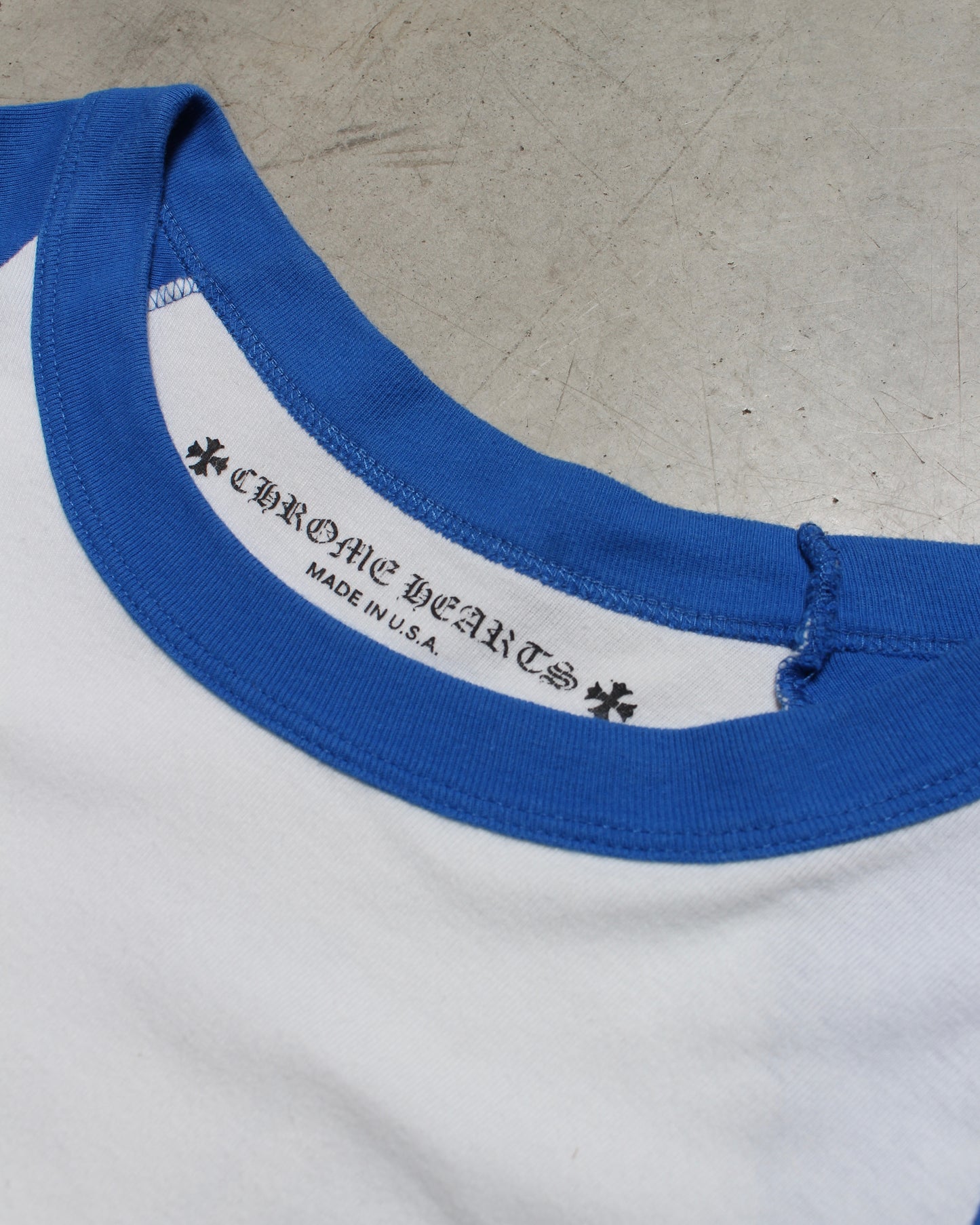 Chrome Hearts Logo Print Horseshoe Raglan Long Sleeve Tee M