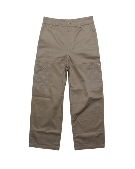 Louis Vuitton モノグラム フロックコットンワークパンツ 44