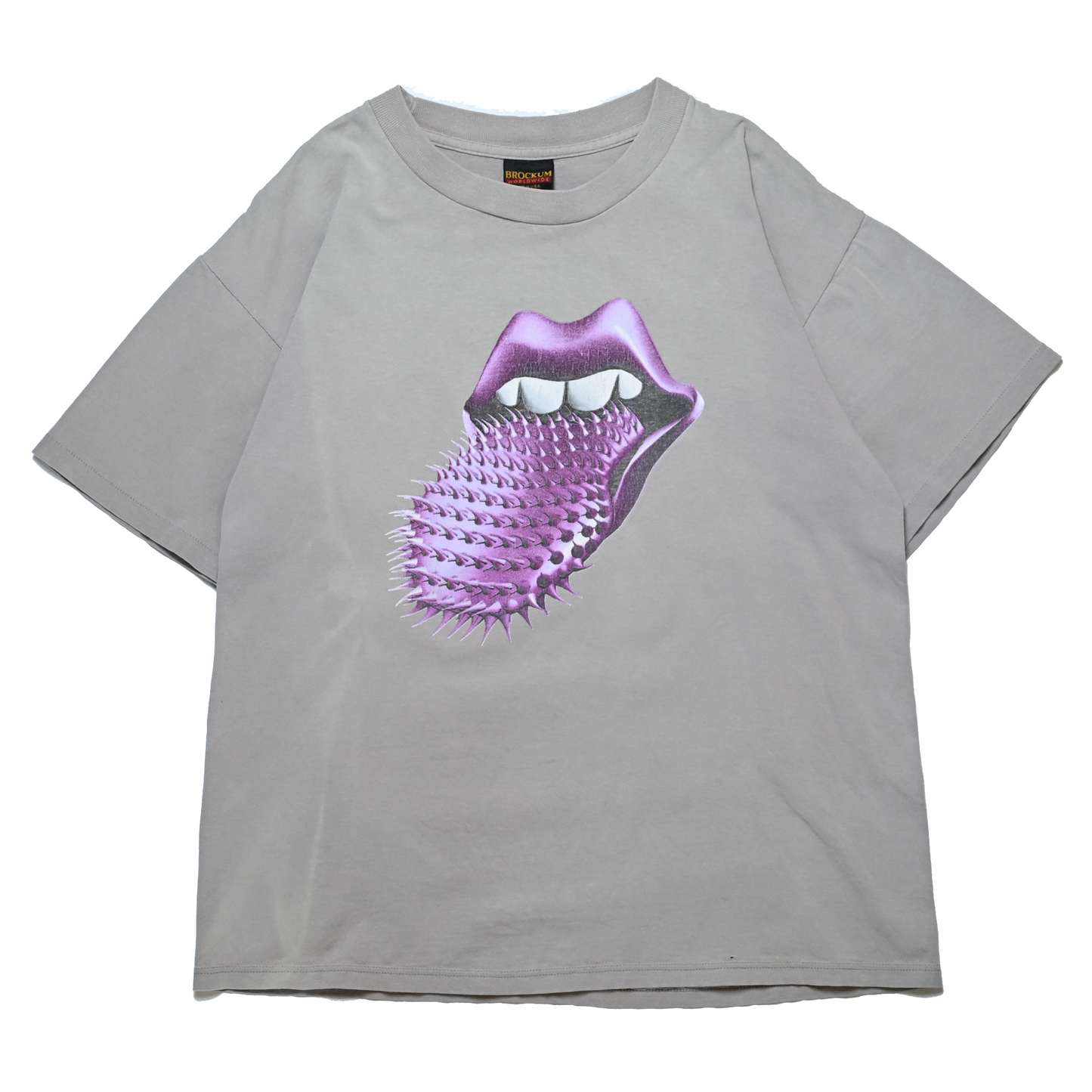 ROLLING STONES PURPLE LIP SPIKE TONGUE VOODOO LOUNGE CHARCOAL BROCKUM LARGE（b_001）