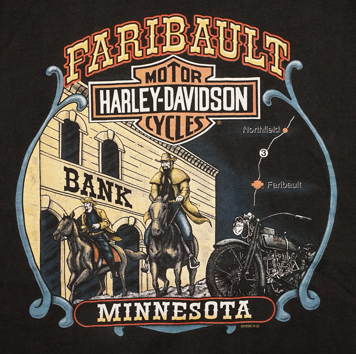 HARLEY DAVIDSON FLAME EAGLE FARIBAULI MINESOTA ORIGINAL XL (k_1216)