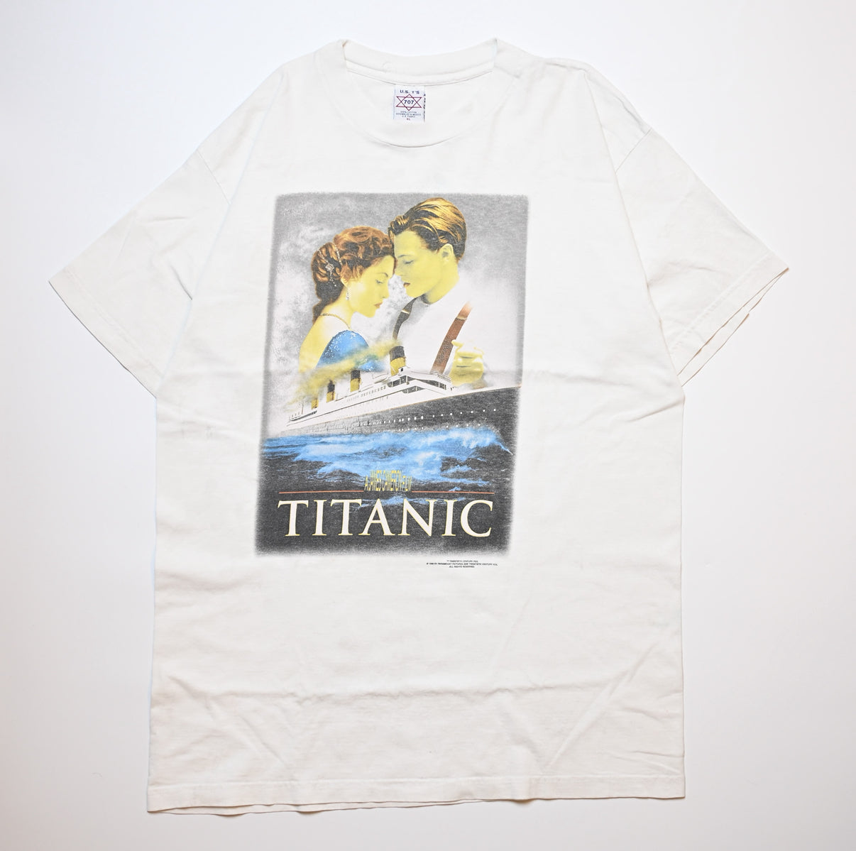 TITANIC 1998 MOVIE PROMO WHITE U.S. T'S XL (e_1001)