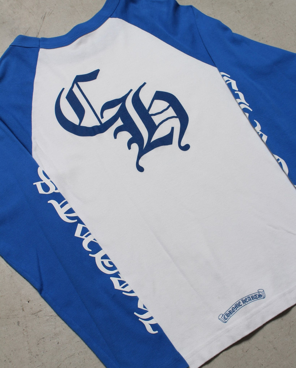 Chrome Hearts Logo Print Horseshoe Raglan Long Sleeve Tee M